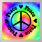 Rainbow Peace & Love Poster (Voorkant)