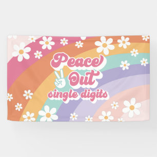 Rainbow Peace Out Eencijferige 10e Verjaardag Spandoek