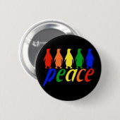 Rainbow Peace Penguins Ronde Button 5,7 Cm (Voorkant /achterkant)
