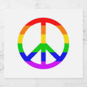 Rainbow Peace Sign Bier Etiket (Enkel label)