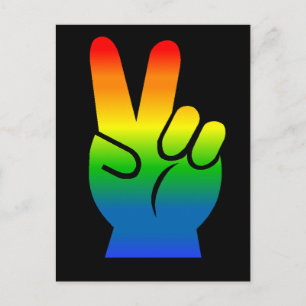 Rainbow Peace Sign Briefkaart