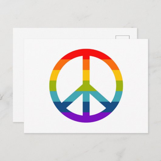Rainbow Peace Sign Briefkaart (Voorkant / Achterkant)