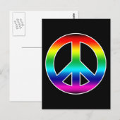 Rainbow Peace Sign Briefkaart (Voorkant / Achterkant)