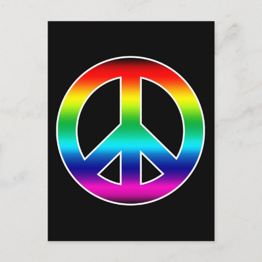 Rainbow Peace Sign Briefkaart (Voorkant)