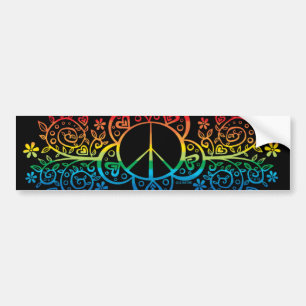 Rainbow Peace Sign Bumpersticker