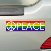 Rainbow Peace Sign Bumpersticker (Op auto)