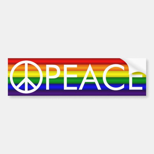 Rainbow Peace Sign Bumpersticker (Voorkant)