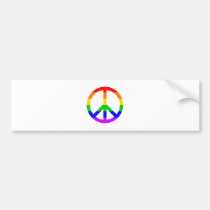 Rainbow Peace Sign Bumpersticker