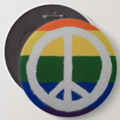 Rainbow Peace Sign Button (Voorkant /achterkant)