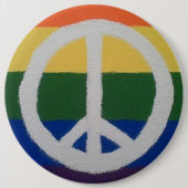 Rainbow Peace Sign Button (Voorkant)