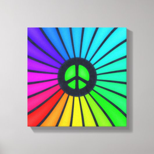 Rainbow Peace Sign Canvas Afdruk (Voorkant)