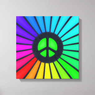 Rainbow Peace Sign Canvas Afdruk