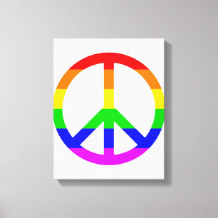 Rainbow Peace Sign Canvas Afdruk