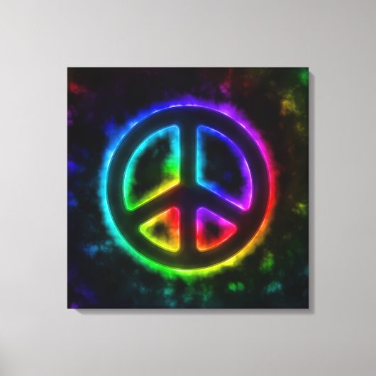 Rainbow Peace Sign Canvas Afdruk (Voorkant)