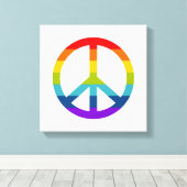 Rainbow Peace Sign Canvas Afdruk (Insitu (Houten vloer))