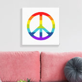 Rainbow Peace Sign Canvas Afdruk (Insitu (Woonkamer))