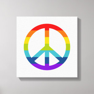 Rainbow Peace Sign Canvas Afdruk