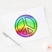 Rainbow Peace Sign Classic Round Stickers (Envelop)