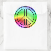 Rainbow Peace Sign Classic Round Stickers (Tas)