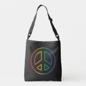 Rainbow Peace Sign Crossbody Tas (Achterkant)