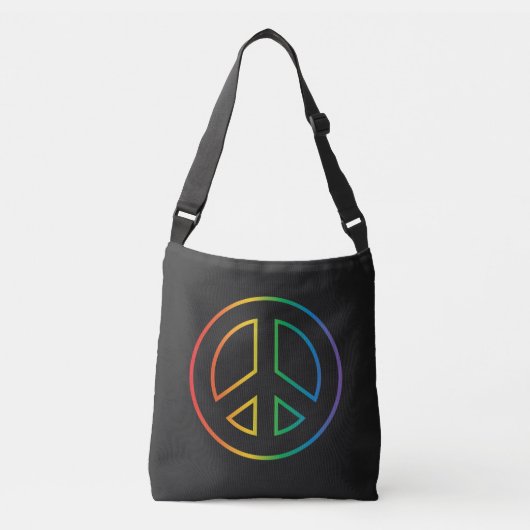 Rainbow Peace Sign Crossbody Tas (Voorkant)