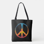 Rainbow Peace Sign Draagtas (Achterkant)