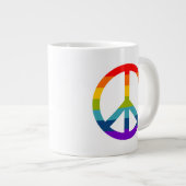 Rainbow Peace Sign Extra Grote Beker (Voorkant rechts)