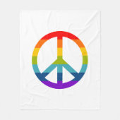 Rainbow Peace Sign Fleece Deken (Voorkant)
