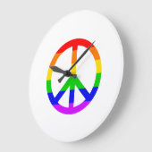 Rainbow Peace Sign Grote Klok (Hoek)