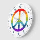 Rainbow Peace Sign Grote Klok (Hoek)
