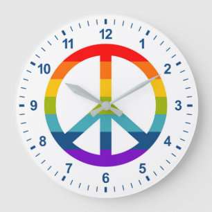 Rainbow Peace Sign Grote Klok