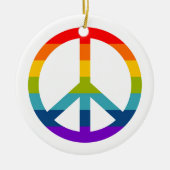 Rainbow Peace Sign Keramisch Ornament (Voorkant)