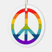 Rainbow Peace Sign Keramisch Ornament (Links)
