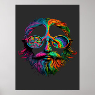 Rainbow Peace Sign, LGBTQ Hippie Poster