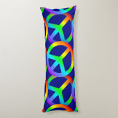 Rainbow Peace Sign Lichaamskussen (Achterkant (Verticaal))