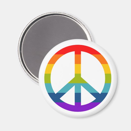 Rainbow Peace Sign Magneet (Voorkant / Achterkant)