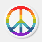 Rainbow Peace Sign Magneet (Voorkant)