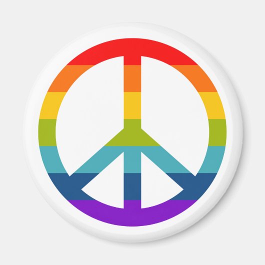 Rainbow Peace Sign Magneet (Voorkant)