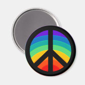 Rainbow Peace Sign Magnet Magneet (Voorkant / Achterkant)