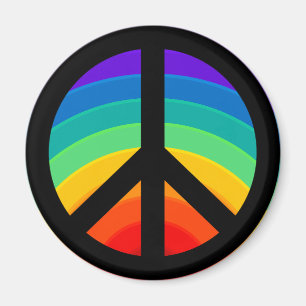 Rainbow Peace Sign Magnet Magneet