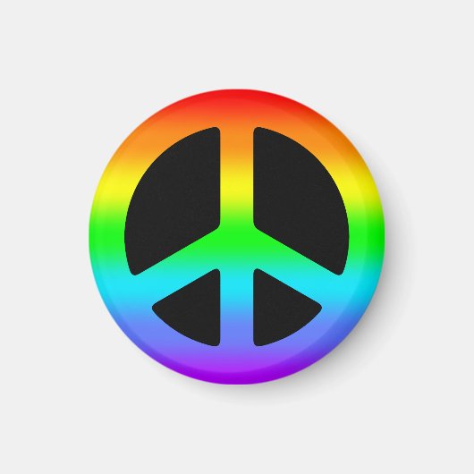 Rainbow Peace Sign Magnet Magneet (Voorkant)