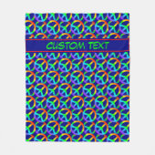 Rainbow Peace Sign met aangepaste tekst Fleece Deken (Voorkant)