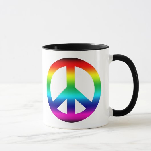 Rainbow Peace Sign Mok (Rechts)