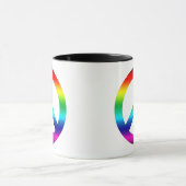 Rainbow Peace Sign Mok (Midden)