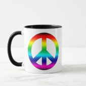 Rainbow Peace Sign Mok (Links)