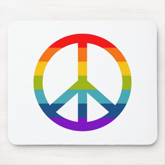 Rainbow Peace Sign Muismat (Voorkant)