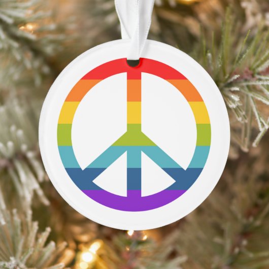Rainbow Peace Sign Ornament (Boom)