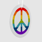 Rainbow Peace Sign Ornament (voorkant)