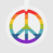 Rainbow Peace Sign Ornament (voorkant)
