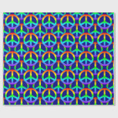 Rainbow Peace Sign Patroon Cadeaupapier (Vlak)